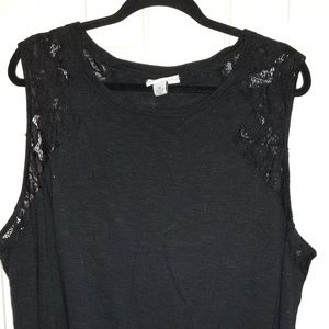 Ava &Viv Sleeveless black knit top